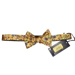 CREMIEUX NEW $40 Yellow Floral Silk Bow Tie Adjustable Pre-Tied OS